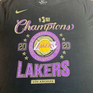 Nike Black Lakers 2020 Champions Graphic Tee with Purple & Gold Accents